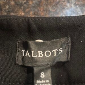 Talbots Classic Black Side Zip Wide Leg Pants Size 8